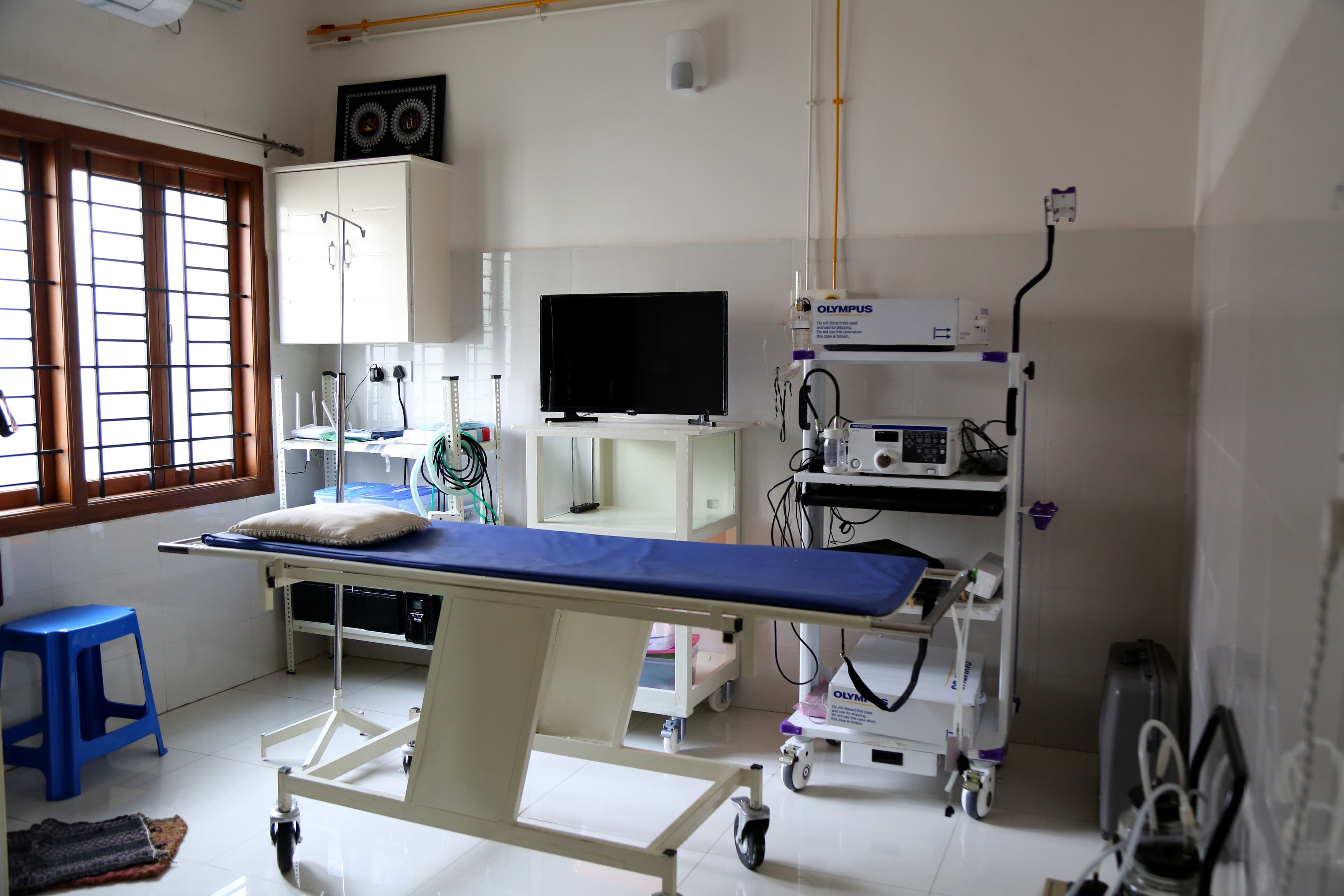 Endoscopy & Procedure Room at Crescent Clinic Cumbum - Specialized Olympus endoscopic imaging system